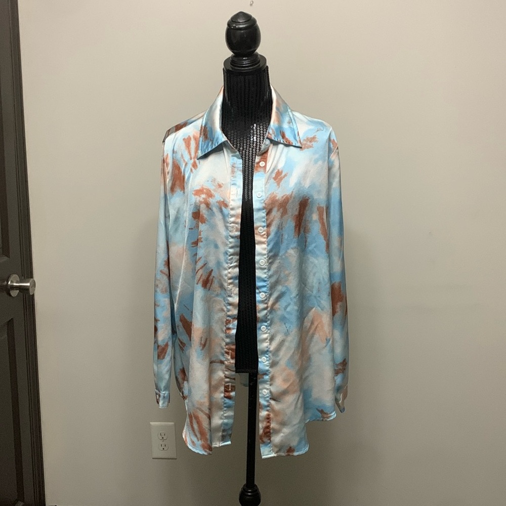 OVERSIZED Long Sleeve Button Down SHIRT - Picture 11 of 17
